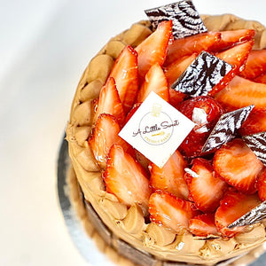 Strawberry and Raspberry Dark Chocolate Fresh Cream Cake - 4.5"(D) x 5” (H)