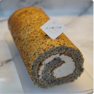 Black Sesame Cream Cake Roll - 黑芝麻奶油忌廉 （低糖）-