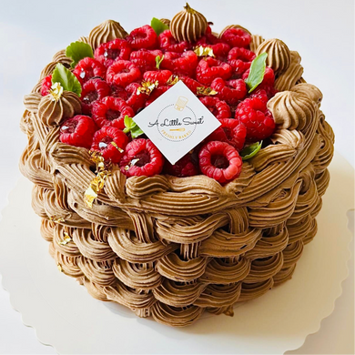 8” Raspberry Dark Chocolate Fresh Cream Cake
