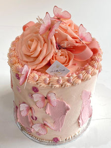 Handmade Rose Butterfly Strawberry Fresh Cream Cake 玫瑰花鮮忌廉蛋糕