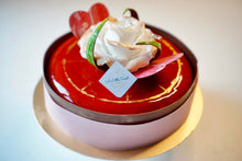 Load image into Gallery viewer, Handmade Sugar Rose Raspberry 72% Dark Chocolate Fudge Cake