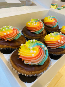 Rainbow cup cake - 6pcs
