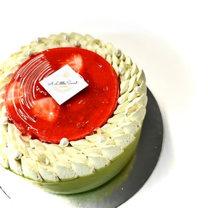 KETO - 6” Matcha Strawberry Fresh Cream Cake