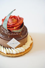 Load image into Gallery viewer, Handmade Red Rose Signature Dark Chocolate 70% -4”(D)”x4”(H)
